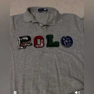 Polo by Ralph Lauren Gray Polo with Multicolor Logo